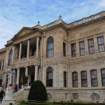 Historic exterior façade of Dolmabahçe Palace